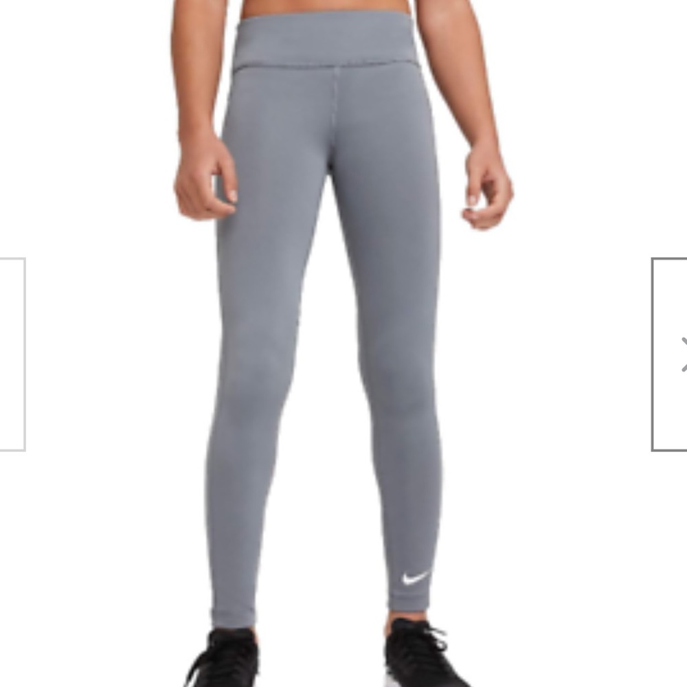 Nike Girl's One Tights HW (Little Kids/Big Kids) Cool Grey/White